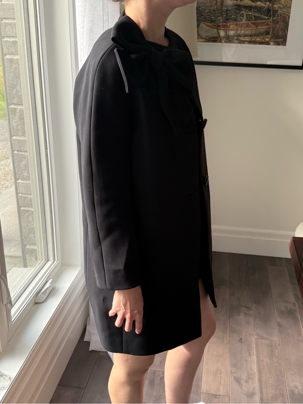 Kate Spade Black Bow “Dorothy” Dress Coat - Picture 3 of 15
